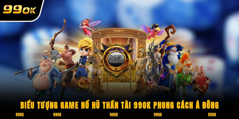 Biểu tượng game nổ hũ thần tài 99OK theo phong cách Á Đông
